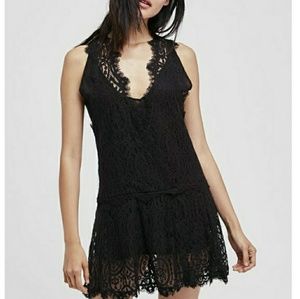 NWT Free People Heart in Two Black Lace Dress